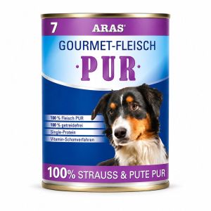 ARAS Gourmet-Fleisch PUR (Dose) – 100 % Strauß & Pute